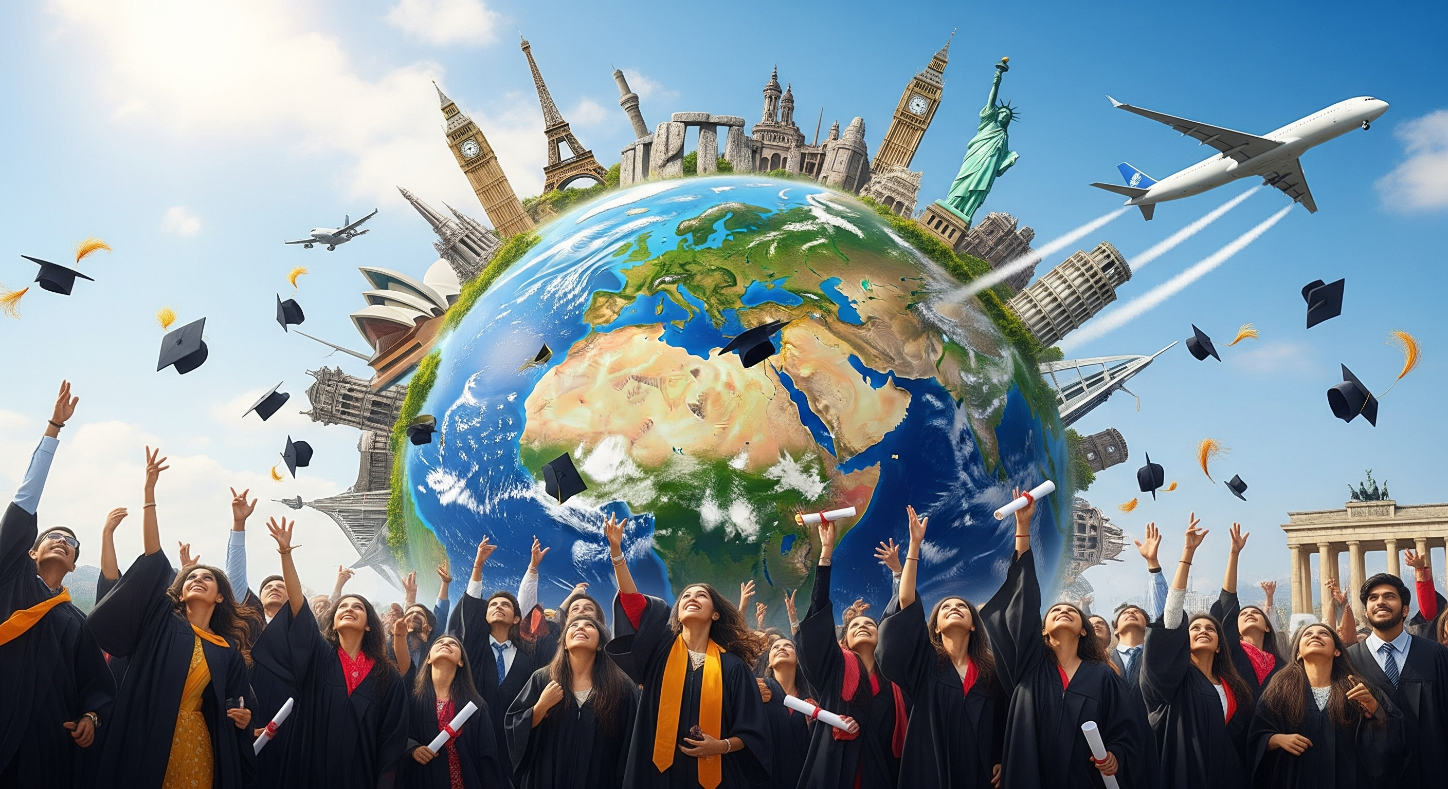 Students studying abroad